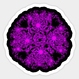 Pink Mandelbrot Fractal Circle Sticker